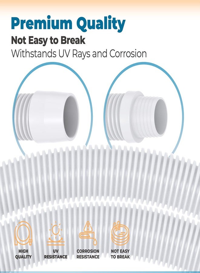 ANTOBLE 48" Universal Pool Vacuum Hose Replacement for Kreepy Krauly, Baracuda G3/G4, Hayward Navigator, Pool Vac Ultra, AquaBug, Creepy Crawler & More (White, 2 Pack) - Image 5